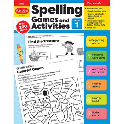 Spelling Games and Activities, Grade 1 - EMC8271 | Evan-Moor | Spelling ...