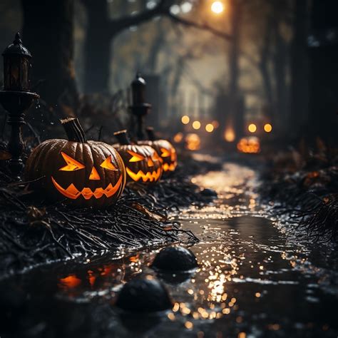 Premium AI Image | photo of a scary Halloween scene