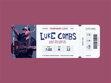 Luke Combs Ticket Stub by Kaci Kwiatek on Dribbble