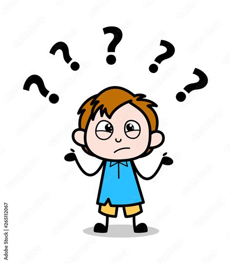 Confused - School Boy Cartoon Character Vector Illustration Stock ...