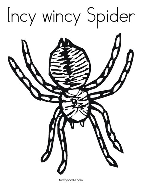 Incy wincy Spider Coloring Page - Twisty Noodle