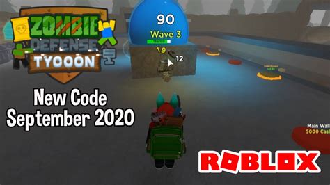 Roblox Zombie Defense Tycoon New Code September 2020 - YouTube