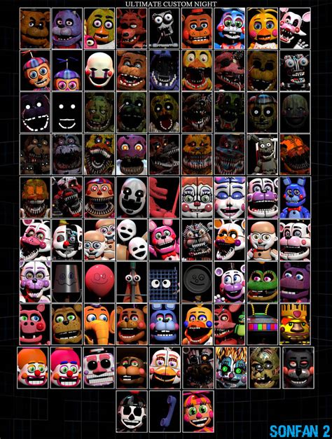 Ultimate Custom Night All Character Roster by SonFan2 on DeviantArt