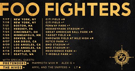 Foo Fighters 2024 Tour Dates - Vinni Jessalin