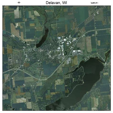 Aerial Photography Map of Delavan, WI Wisconsin