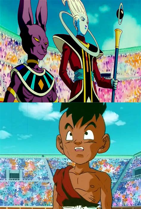 Uub meets Beerus and Whis by deaththeshadow on DeviantArt