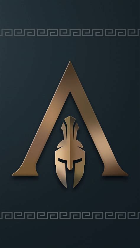 Download Golden Logo Of AC Odyssey iPhone Wallpaper | Wallpapers.com