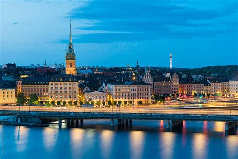 "Stockholm, Sweden - City Skyline At Night" by Stocksy Contributor "Tom ...