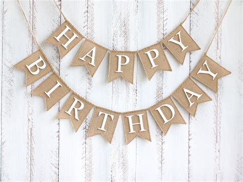 Personalized Birthday Banner Burlap Birthday Banner Happy - Etsy Australia