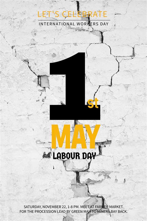 May Day International Worker's Day poster flyer template design ...