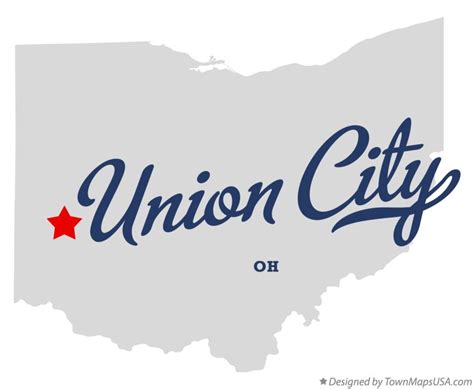 Map of Union City, OH, Ohio