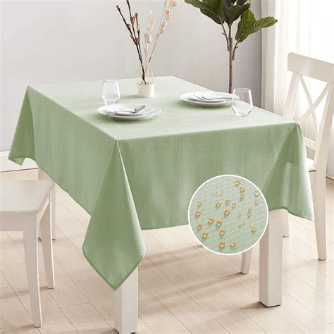 Eterish Rectangle Tablecloth, Sage Green Table Cloth in Washable ...