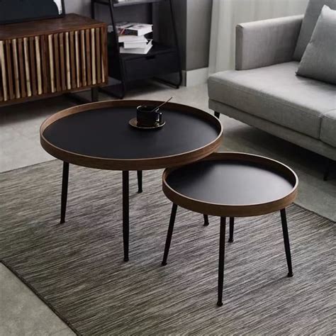 COMO Black Walnut Round Nesting Coffee Tables – Urban Mood