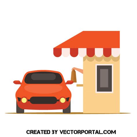 Drive thru restaurant Royalty Free Stock SVG Vector and Clip Art