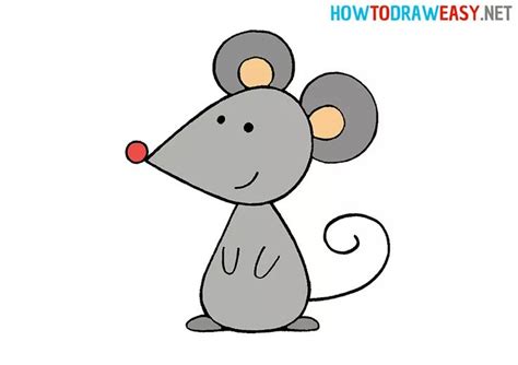 How to Draw a Mouse for Kids - How to Draw Easy | Mouse drawing, Cute ...