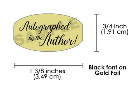 "Autographed by the Author" gold foil stickers - 250 count