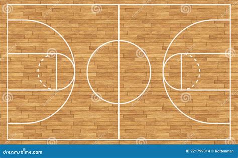 Basketball Court Wooden Flooring with White Lines Stock Photo - Image ...