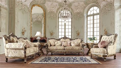 HD 506 Homey Design Upholstery Living Room Set Victorian, European ...