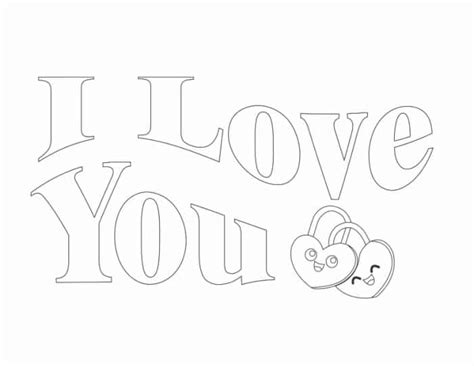 Bubble Letters I Love You Page Coloring Pages