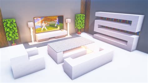 Minecraft: Modern Living Room Build Tutorial - YouTube