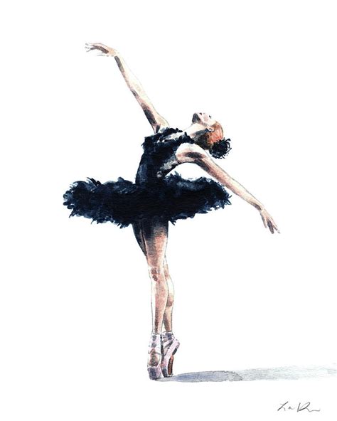 Ballerina in Black Tutu 2 Painting by Laura Row - Fine Art America