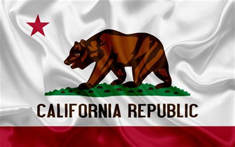 the state flag of california waving in the wind