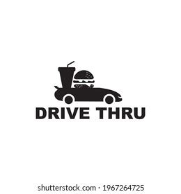 Drive Thru Text Logo Design Vector Stock Vector (Royalty Free ...