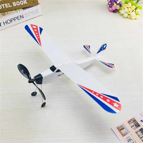 Airplane Toy Kids Glider Toys Plane Band Rubber Wood Balsa Model ...