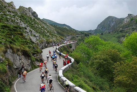 The climb of Lagos de Covadonga. The most famous of the Vuelta climbs