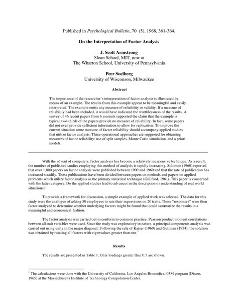 (PDF) On the Interpretation of Factor Analysis