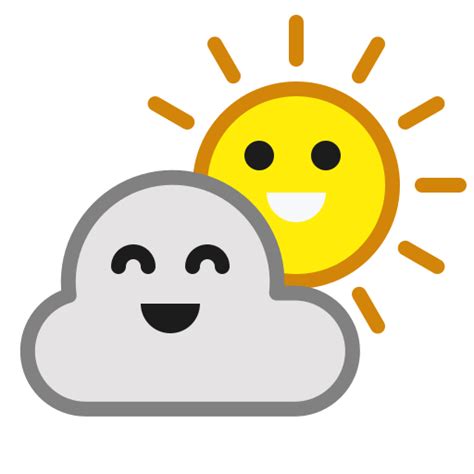 Cloudy, emoticon, happy, smiley, sun, weather icon - Free download