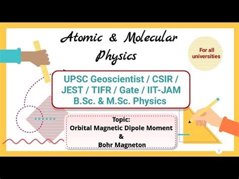 Lecture 2: Orbital Dipole Moment & Bohr Magneton |Atomic & Molecular ...