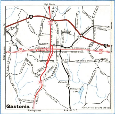 Maps of Gastonia, North Carolina