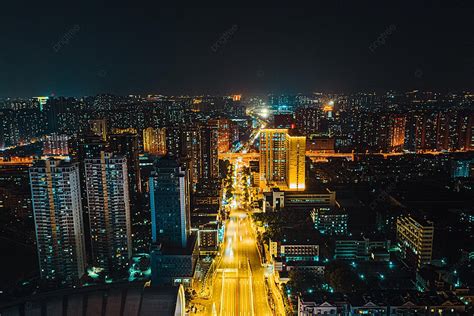 Wuhan City Building Complex At Night Background, Wuhan, City, Building ...