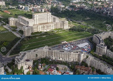 Bucharest, Romania, May 15, 2016: Aerial View of Palace of the ...