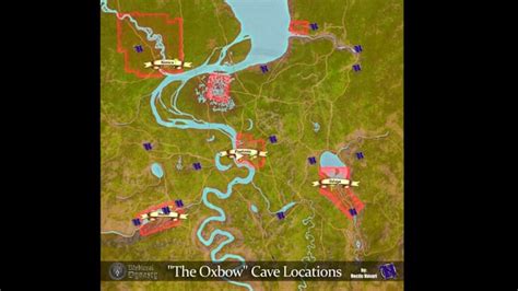 Carte des emplacements de la grotte d'Oxbow Dynastie médiévale : u ...