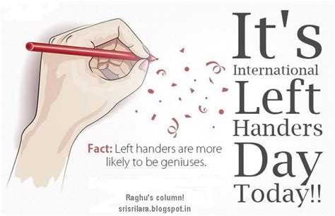 Raghu's column!: Left-Handers’ Day!