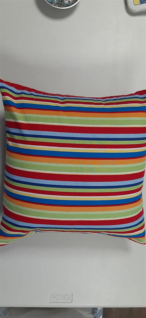 Throw Pillow Cover Stripes Red Blue Green Yellow Decor | Etsy