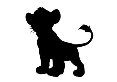 Young Simba From Lion King Silhouette Vinyl Decal Black, Red, Silver ...