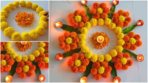 Small Flower Rangoli Designs For Diwali | Best Flower Site