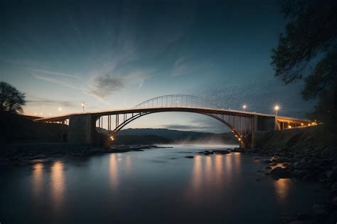 Premium AI Image | Image of Beautiful Night Sky With Bridge