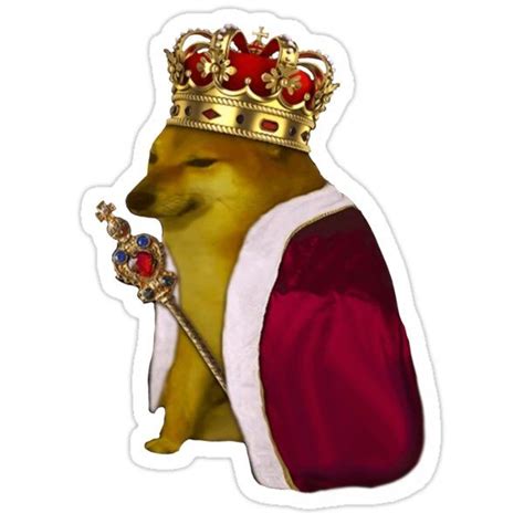 Cheems King Sticker - Funny Doge Meme