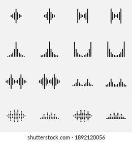 Set Sound Waves Black White Vector Stock Vector (Royalty Free ...