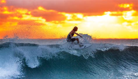 Wave, Sunset, Surfer, HD Wallpaper | Rare Gallery