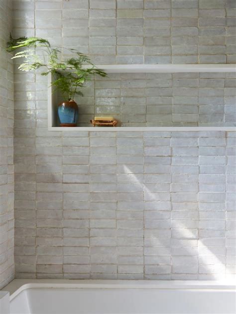 Weathered white zellige 2"x6"x3/4" subway | Zellige tile, Shower niche ...