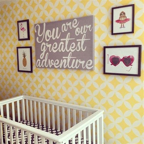 Nagoya Stenciled Yellow Nursery in 2024 | Yellow nursery, Baby nursery ...