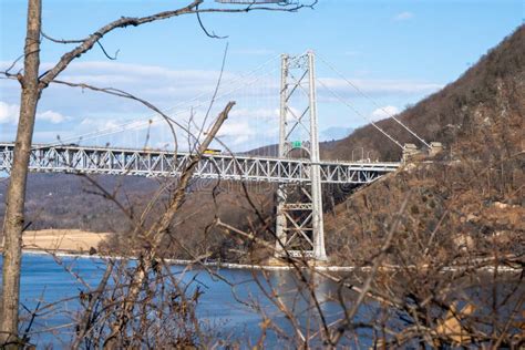 Horizontal View at Winter of the Bear Mountain Bridge, a Toll ...