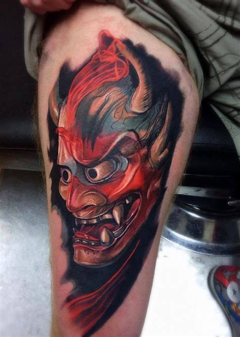 Hannya Mask, Geisha & Cheery Blossom | Best tattoo design ideas