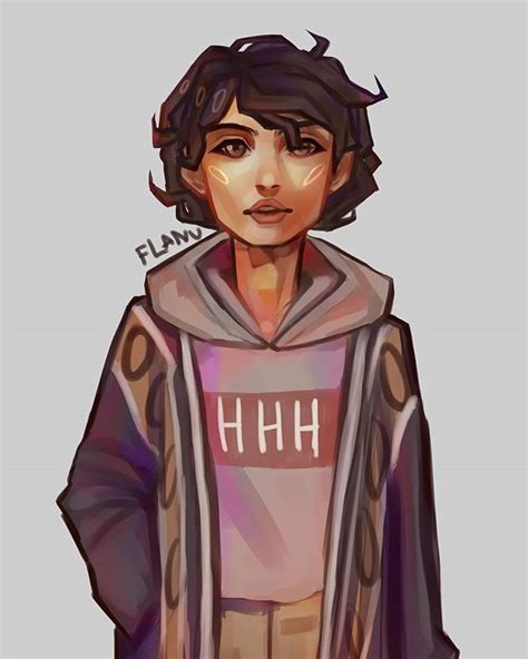 a drawing of a person wearing a hoodie with the word hh on it