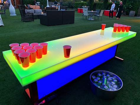 Lighted Beer Pong Table / adult carnival game rentals San Jose Bay Area